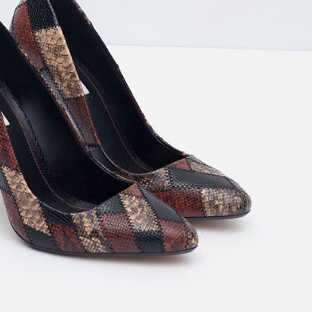ZARA Patchwork Heels Size: 6